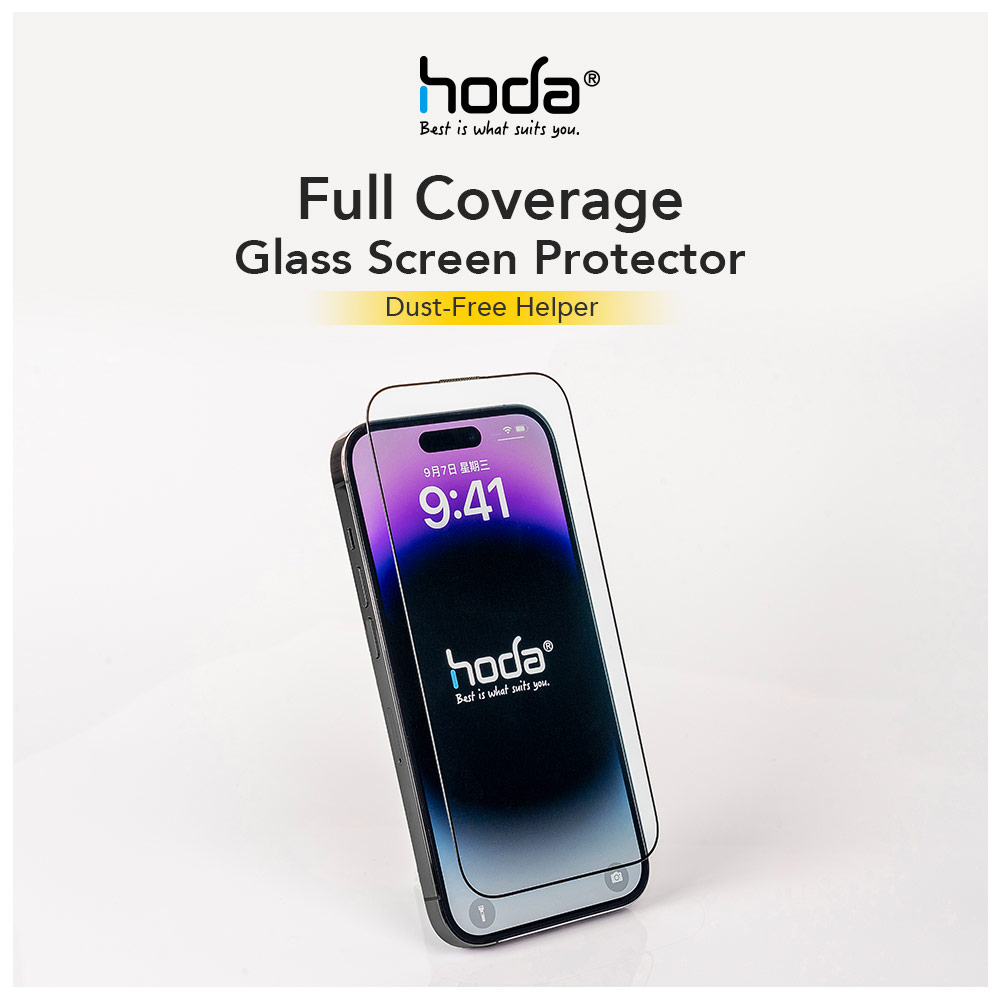 Picture of Apple iPhone 15 Plus 6.7 Screen Protector | Hoda 0.33mm 2.5D Full Coverage Tempered Glass Screen Protector for Apple iPhone 15 Plus 6.7 (Clear Black)