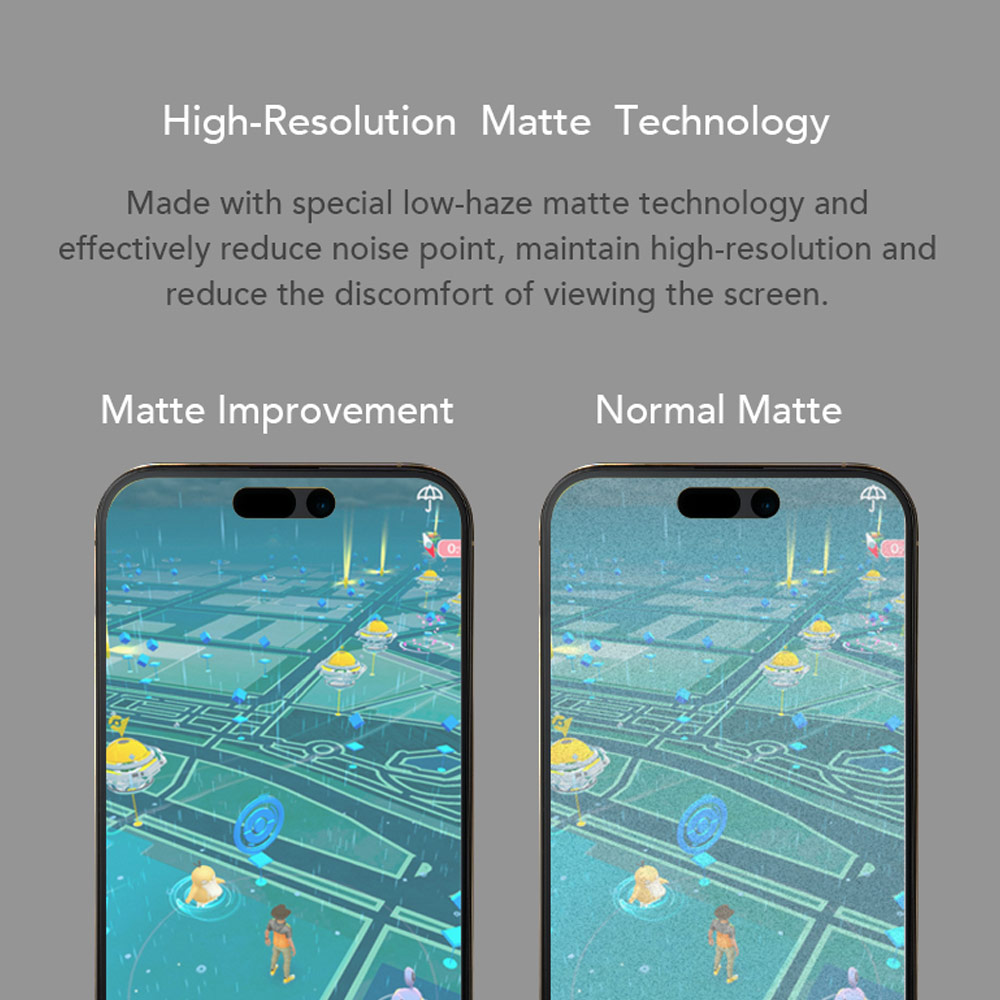 Picture of Apple iPhone 15 Pro 6.1 Screen Protector | Hoda 0.33mm 2.5D Full Coverage Gamer Matte Tempered Glass Screen Protector for Apple iPhone 15 Pro 6.1 (Matte)