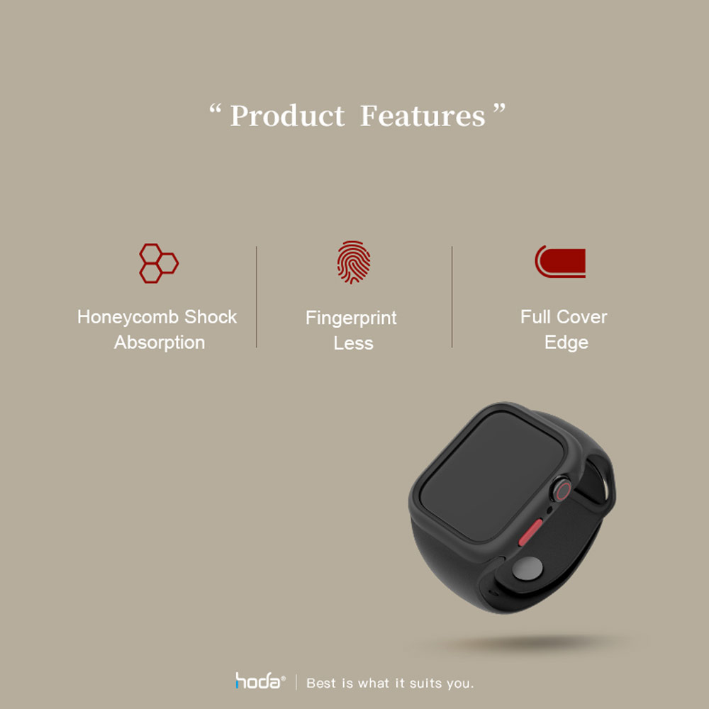 Picture of Apple Watch 41mm Case | Hoda Rough Case Apple Watch 41mm Series 7 Protection Case (Black)