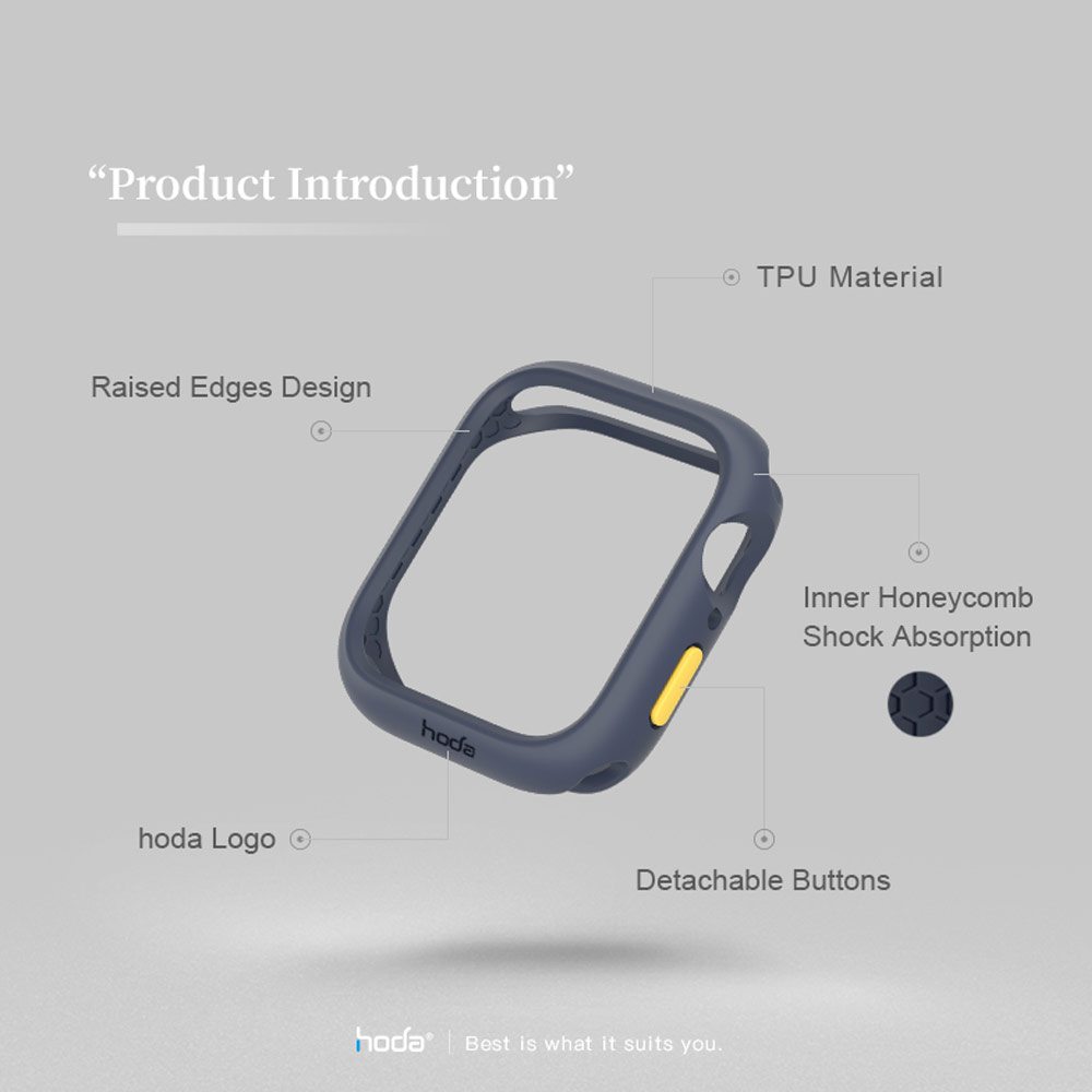 Picture of Apple Watch 41mm Case | Hoda Rough Case Apple Watch 41mm Series 7 Protection Case (Black)