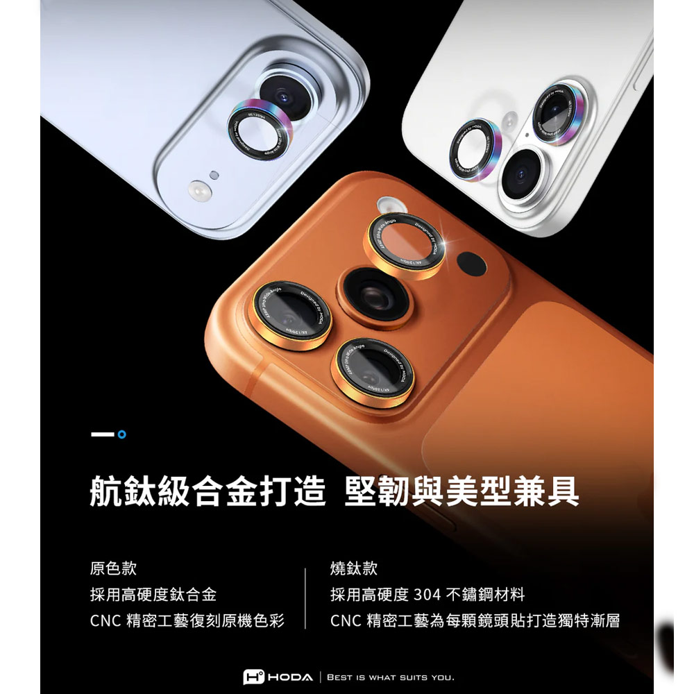 Picture of Apple iPhone 17 Pro 6.3  | Hoda Sapphire Lens Protector Monocular Like Design for iPhone 17 Pro Max 6.9 17 Pro 6.3  (3PCS Orange)