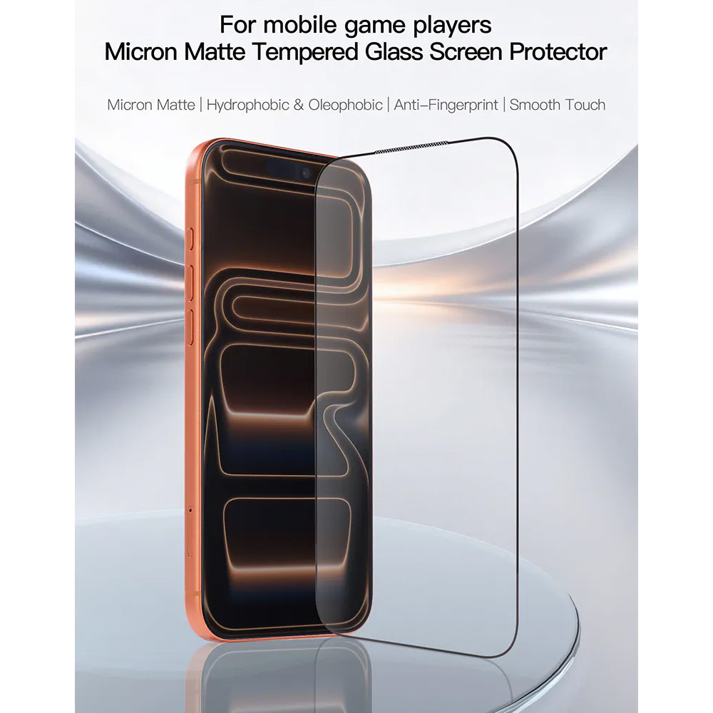 Picture of Apple iPhone 18 Pro Screen Protector | Hoda Full Coverage Tempered Glass Screen Protector for iPhone 18 Pro with Dust-Free Helper - Matte - Matte
