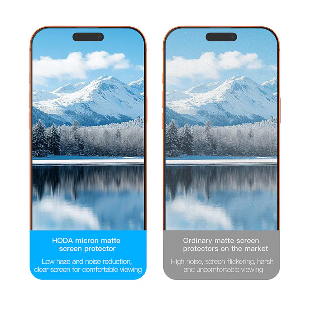 Picture of Apple iPhone 18 Pro Screen Protector | Hoda Full Coverage Tempered Glass Screen Protector for iPhone 18 Pro with Dust-Free Helper - Matte - Matte