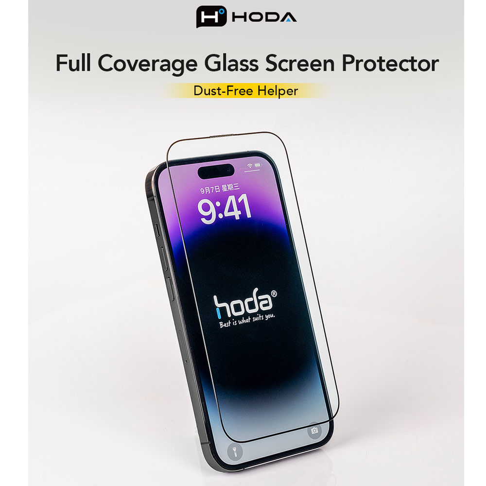Picture of Apple iPhone 18 Pro Max Screen Protector | Hoda Full Coverage Tempered Glass Screen Protector for iPhone 18 Pro Max iPhone 17 Pro Max with Dust Free Helper - Clear