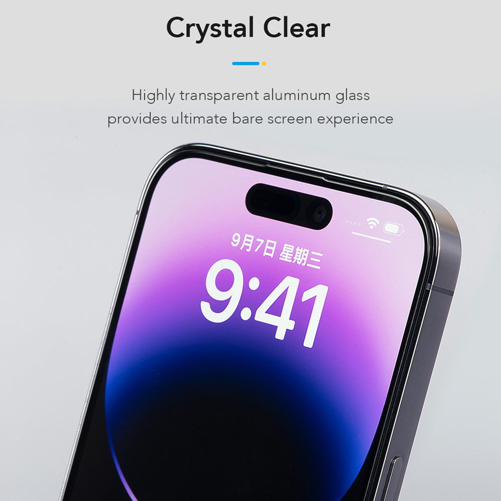 Picture of Apple iPhone 18 Pro Max Screen Protector | Hoda Full Coverage Tempered Glass Screen Protector for iPhone 18 Pro Max iPhone 17 Pro Max with Dust Free Helper - Clear