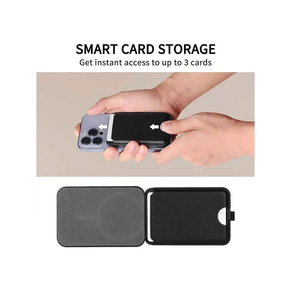 Picture of Apple iPhone 15 Pro Max 6.7  | iLex Premium PU Leather Snap Magnetic Magsafe Compatible Wallet and Stand Kickstand Card Holder Phone Stand PU Leather (Grey)
