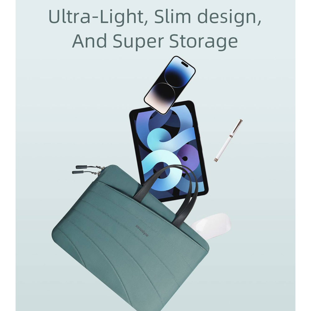 Picture of Innostyle CarryLite Slim Series Shock Proof Lightweight Laptop Notebook Hand Carry Sleeve with Front Compartment for up to 14 inches Laptop (Lavender)