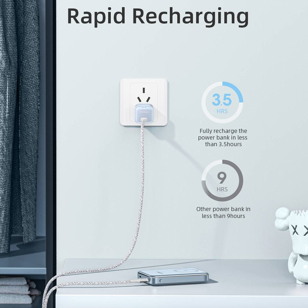 Picture of Innostyle PowerMag Slim Magnetic Wireless Charging with USB-C input output Fast Charge PowerBank (Lavender)