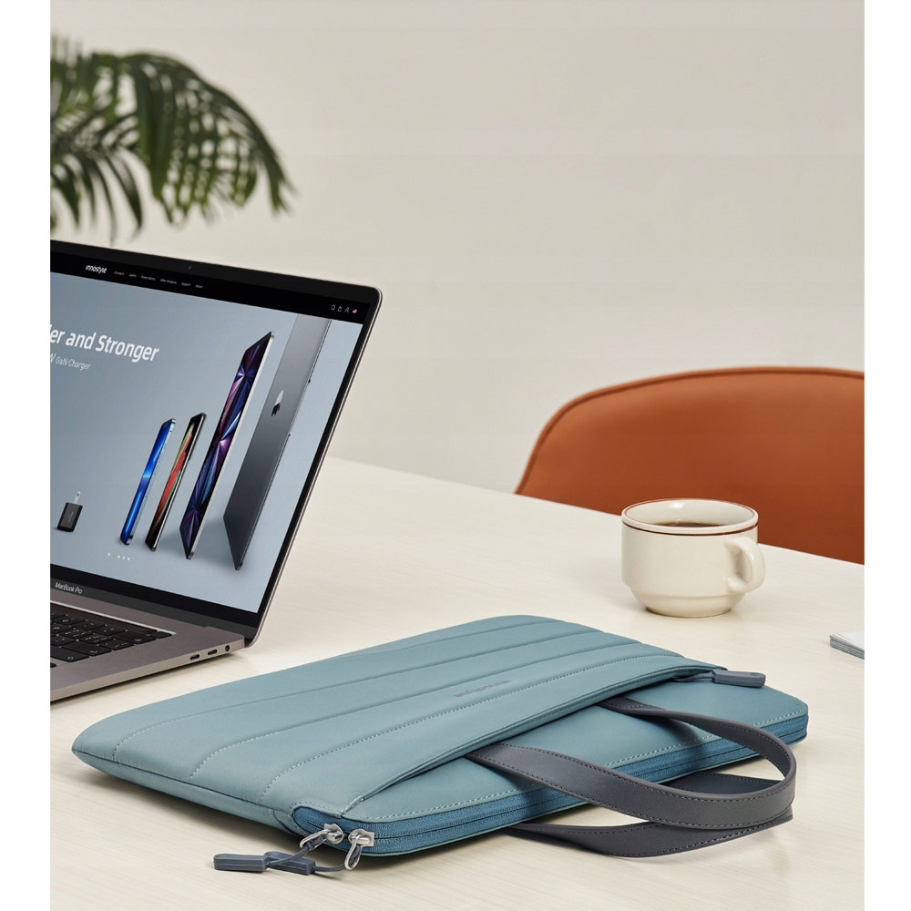 Picture of Innostyle CarryLite Slim Series Shock Proof Lightweight Laptop Notebook Hand Carry Sleeve with Front Compartment for up to 14 inches Laptop (Midnight Green)