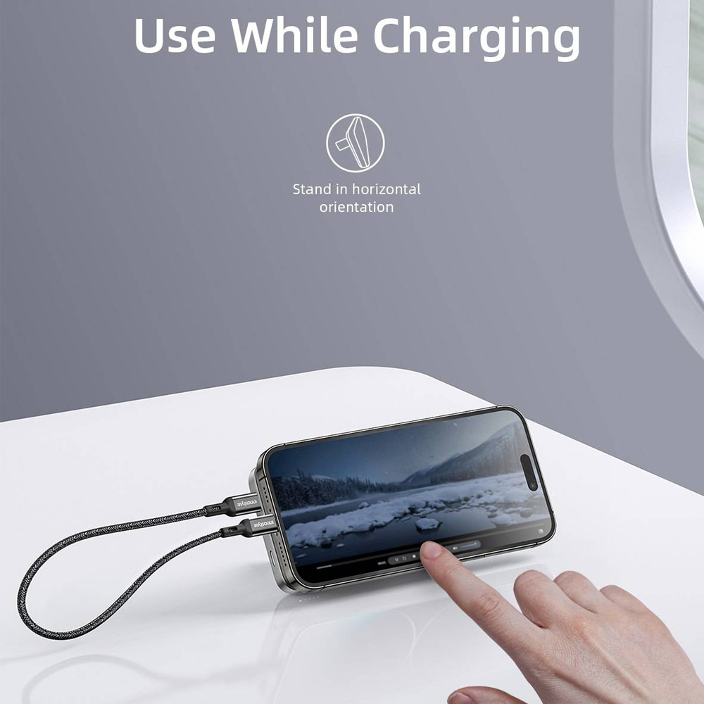 Picture of Innostyle PowerMag Switch 2 in 1 Standable Magnetic Wireless Charging with USB-C input output Fast Charge PowerBank  (Lavender)