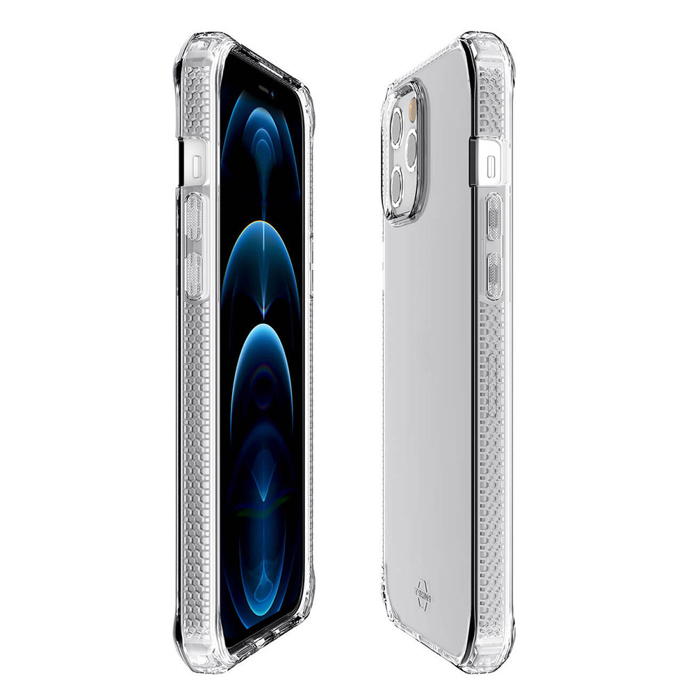Picture of Apple iPhone 12 6.1 Case | ITSKINS SPECTRUM CLEAR ANTIMICROBIAL Certified Antishock Protection Case for Apple iPhone 12 iPhone 12 Pro 6.1 (Transparent)