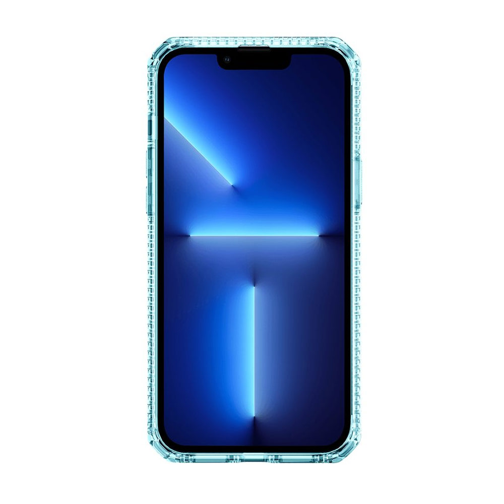 Picture of Apple iPhone 13 Pro Max 6.7 Case | ITSKINS SPECTRUM CLEAR ANTIMICROBIAL Certified Antishock Protection Case for iPhone 13 Pro Max (Light Blue)