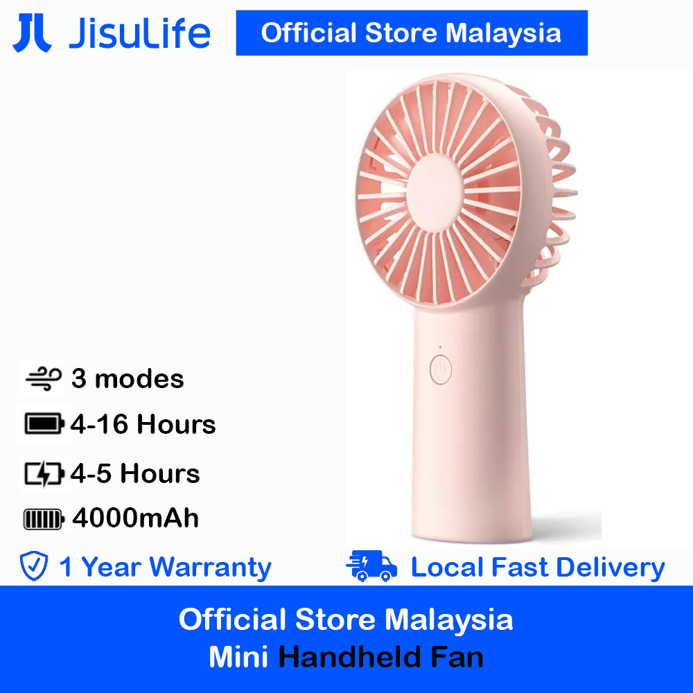 Picture of Jisulife Malaysia 3 Speed Wind Handheld Fan Portable Rechargeble 4000mAh Fan Kipas for Home Office Travel Outdoor Indoor Activity (Pink) Red Design- Red Design Cases, Red Design Covers, iPad Cases and a wide selection of Red Design Accessories in Malaysia, Sabah, Sarawak and Singapore 