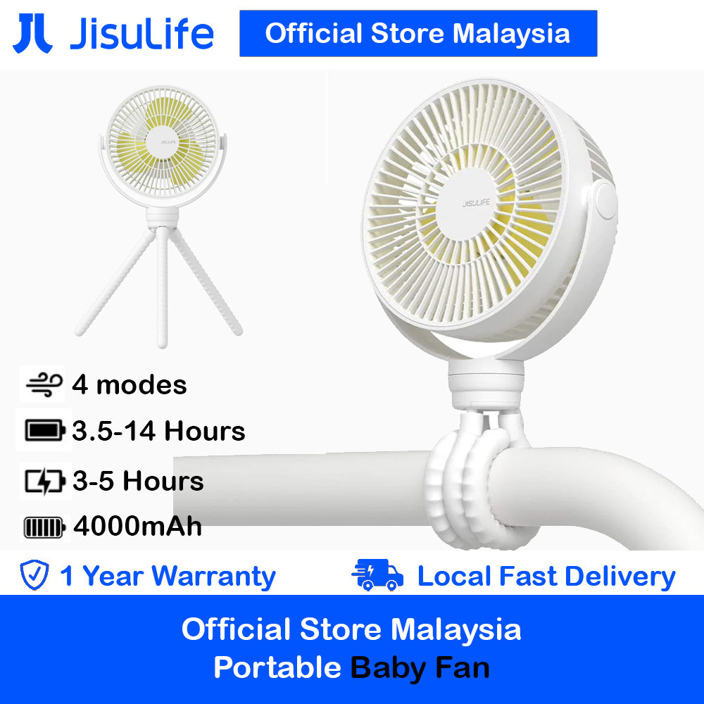 Picture of Jisulife Malaysia Child Baby Safe Low Noise Stroller Car Seat Rotatable Flexible Tripod Rechargeable Fan FA24  (White) Red Design- Red Design Cases, Red Design Covers, iPad Cases and a wide selection of Red Design Accessories in Malaysia, Sabah, Sarawak and Singapore 