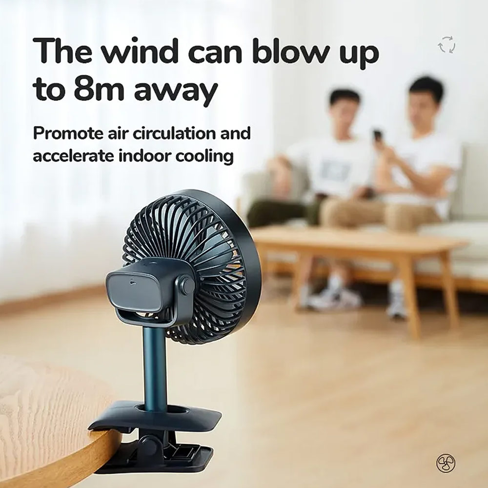 Picture of JISULIFE Malaysia Clip On  Desk Fan Portable Desktop Fan 4000mAh USB-C Rechargeable for Office Room Travel Outdoor Indoor FA7B (Silver)
