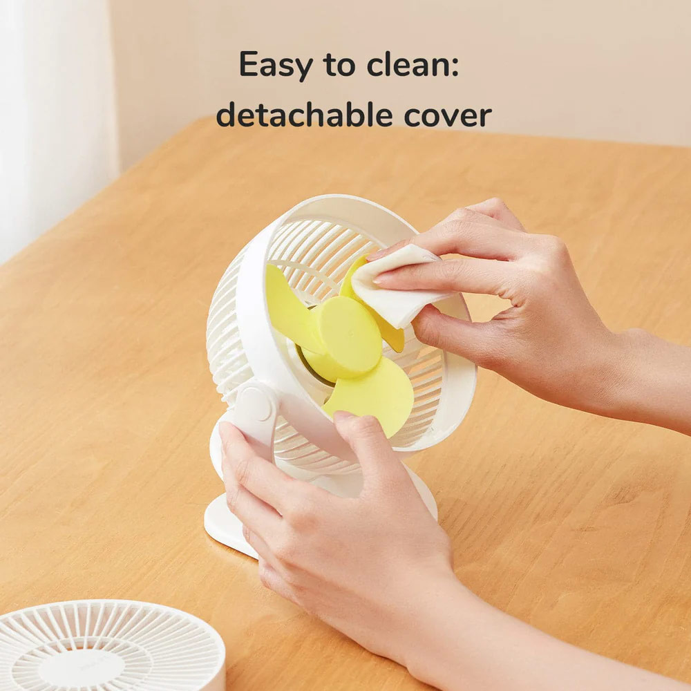 Picture of Jisulife Malaysia Child Safe Low Noise Removeable Washable 360 Rotatable 4 Speed Mode Desktop Hang Clip Fan Rechargeable 4000mAh For Home Office Outdoor Travel Portable Children Baby Stroller FA18S(Green)