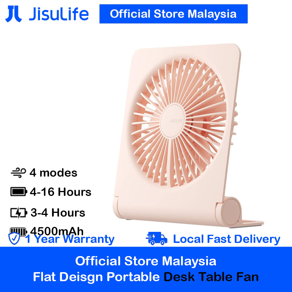 Picture of Jisulife Malaysia Ultra Slim Table Fan Lite Strong Air Flow 4 Speed Wind Portable Rechargeable 4500mAh Desktop Fan For Home Office Outdoor Travel (Pink) Red Design- Red Design Cases, Red Design Covers, iPad Cases and a wide selection of Red Design Accessories in Malaysia, Sabah, Sarawak and Singapore 