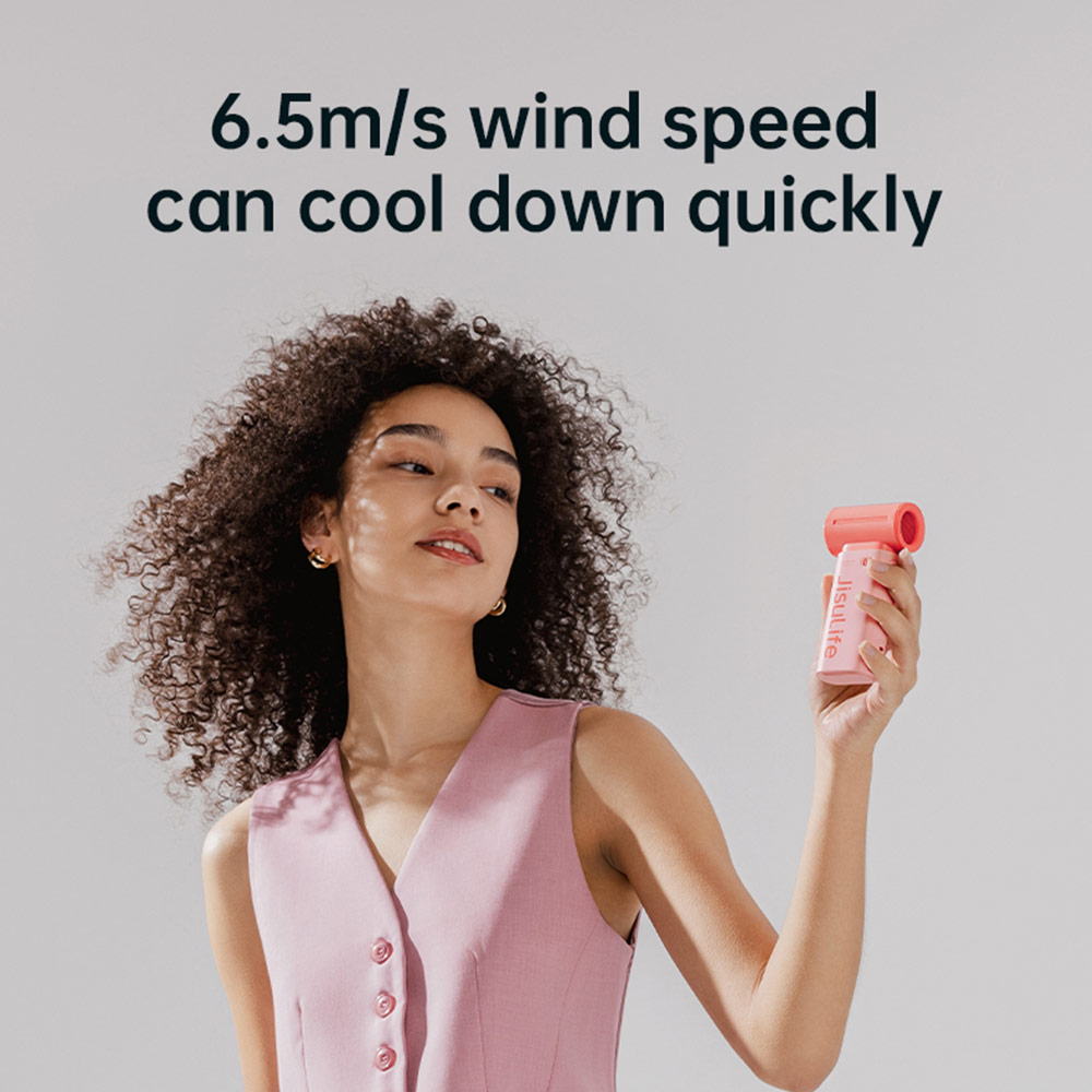 Picture of Jisulife Malaysia Life9 Handheld Fan Ultra Mini Compact Small Pocket Size Portable Handheld Fan Kipas Pegang Tangan Angin Kuat (3600mah Pink)