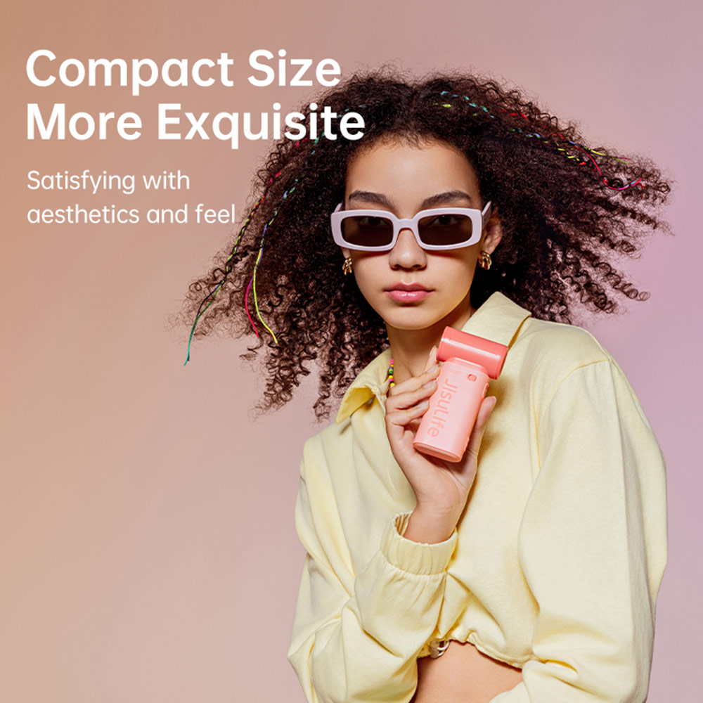 Picture of Jisulife Malaysia Life9 Handheld Fan Ultra Mini Compact Small Pocket Size Portable Handheld Fan Kipas Pegang Tangan Angin Kuat (3600mah Pink)