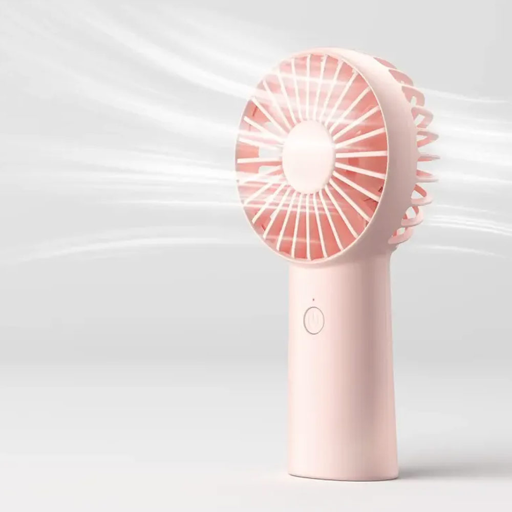 Picture of Jisulife Malaysia 3 Speed Wind Handheld Fan Portable Rechargeble 4000mAh Fan Kipas for Home Office Travel Outdoor Indoor Activity (Pink)