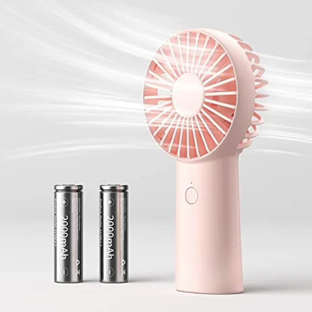 Picture of Jisulife Malaysia 3 Speed Wind Handheld Fan Portable Rechargeble 4000mAh Fan Kipas for Home Office Travel Outdoor Indoor Activity (Pink)