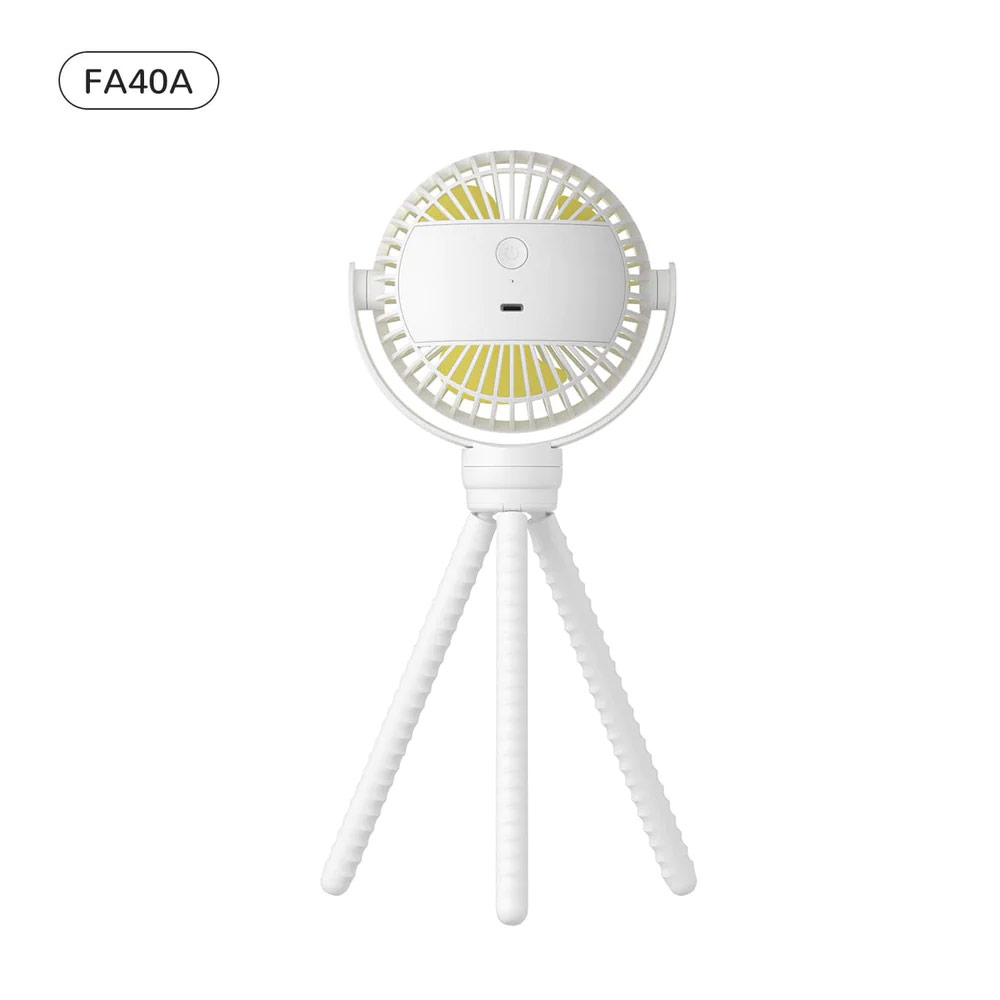 Picture of Jisulife Malaysia Child Safe Low Noise Stroller Car Seat Rotatable Flexible Tripod Mini Rechargeable Fan FA40A (White)