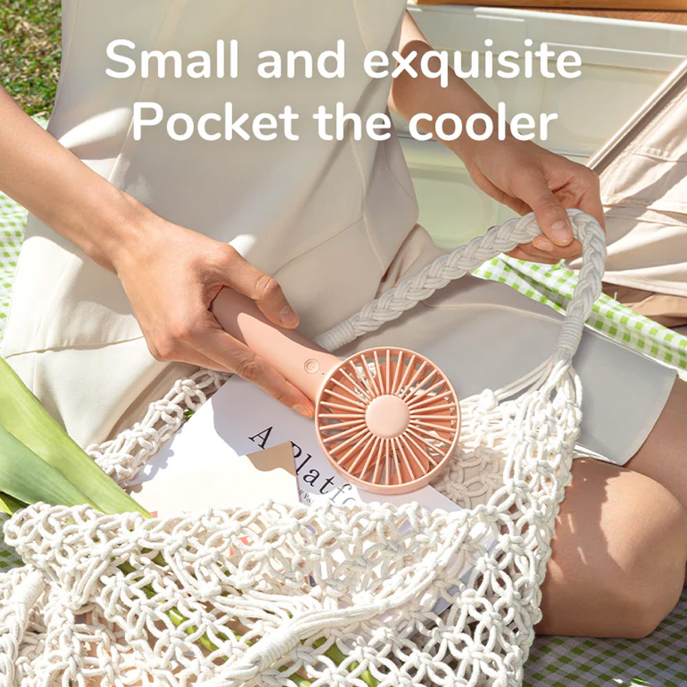 Picture of Jisulife Malaysia 3 Speed Wind Portable Fast Charge Rechargeble 2000mAh Handheld Fan for Outdoor Indoor Badminton Court Concert Picnic Camping FA21 (White)