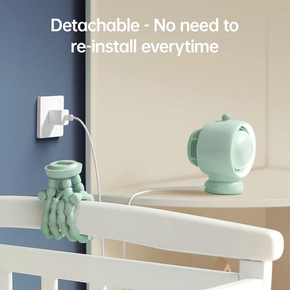 Picture of Jisulife Malaysia Life2 S Child Baby Safe Stroller Car Seat Auto OscillatingFlexible Tripod Rechargeable Bladeless Fan (Brown)