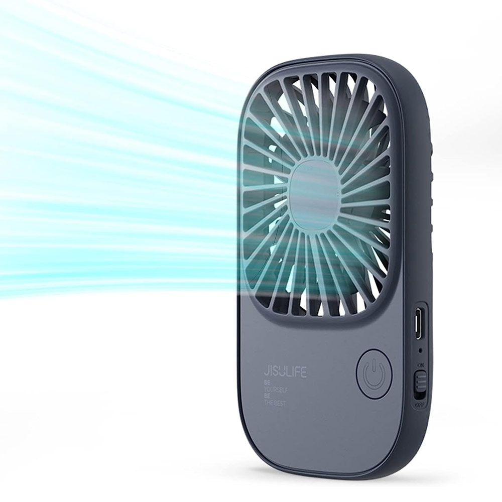 Picture of Jisulife Malaysia Handheld Fan Ultra Thin Mini Fan Small Portable Fan USB Rechargeable Personal Lash Fan with 3 Speeds for Office Outdoor Travel (Navy)