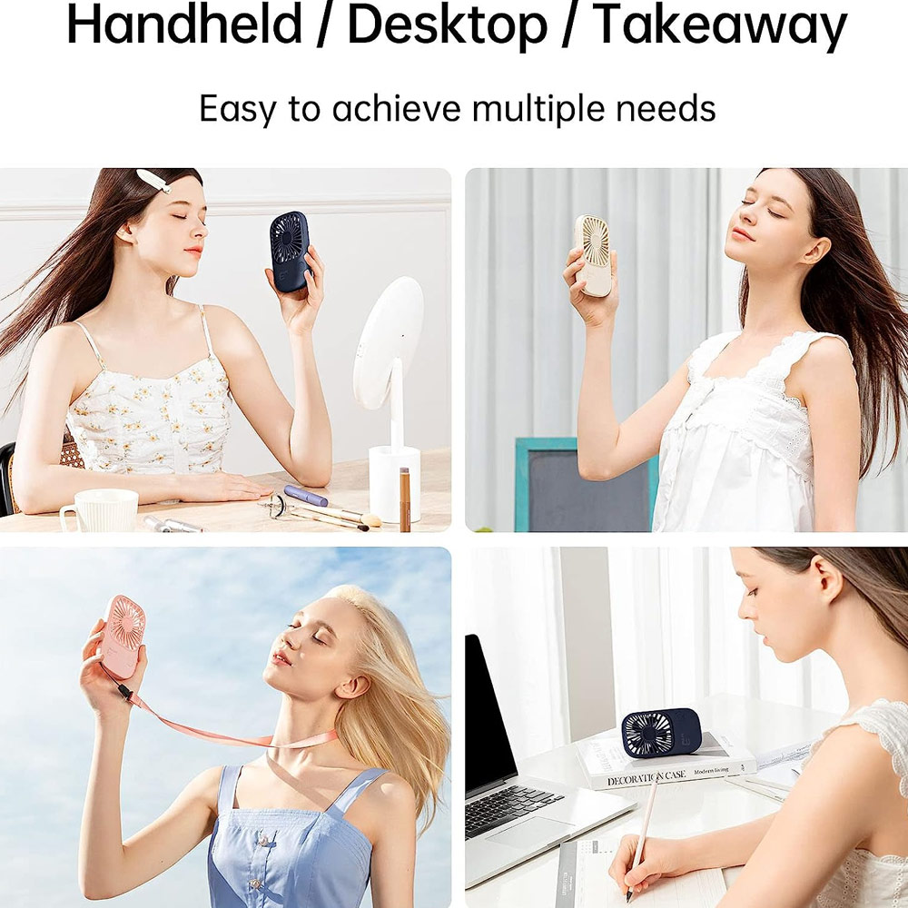 Picture of Jisulife Malaysia Handheld Fan Ultra Thin Mini Fan Small Portable Fan USB Rechargeable Personal Lash Fan with 3 Speeds for Office Outdoor Travel (Pink)