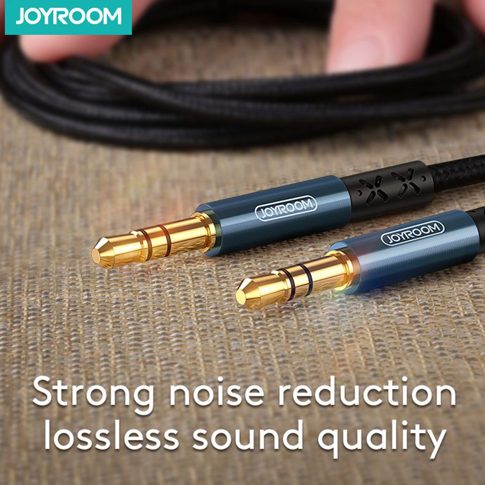 Picture of JOYROOM 3.5mm Gold Plate Joint Premium Sound AUX Headphone Car Stereo Cable Audio Cable 200cm (Black)