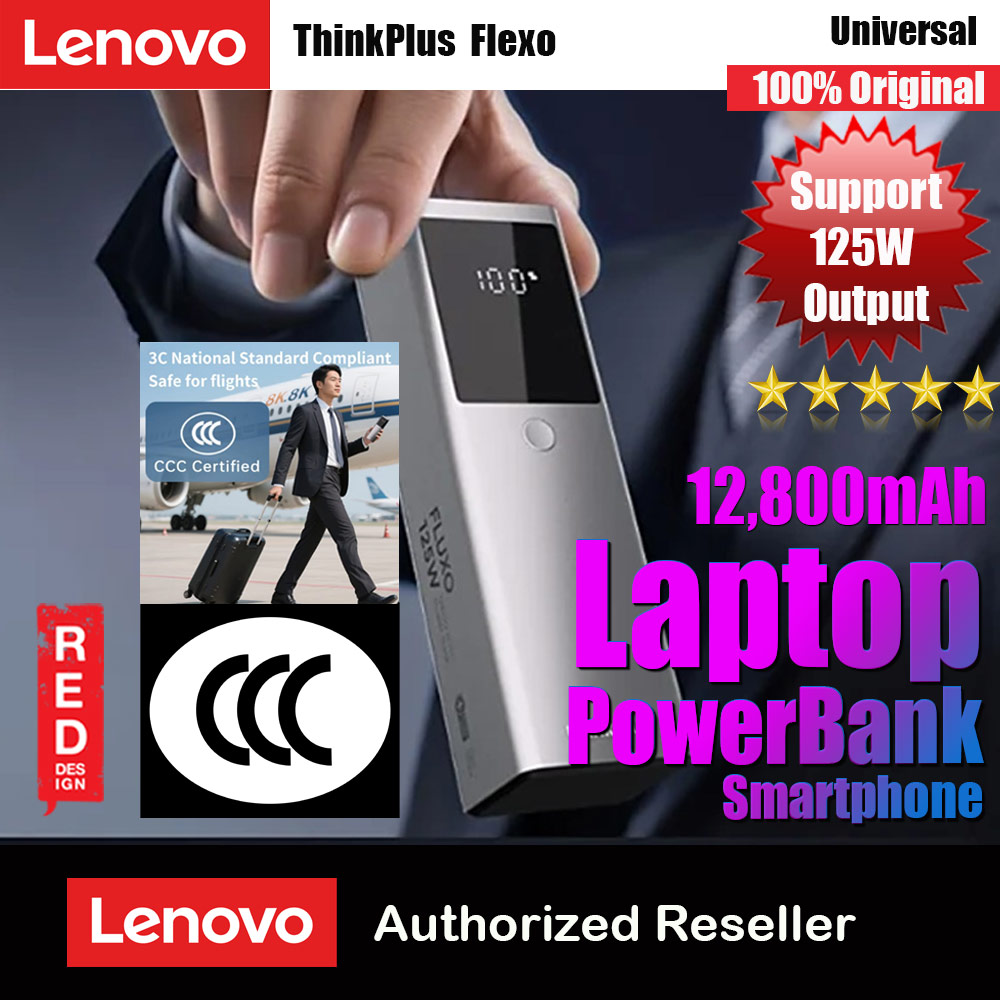 Picture of Lenovo Thinkplus Fluxo CCC 3C Certified Laptop Notebook Travel Power Bank Mini Size 125W Output 12800mAh Red Design- Red Design Cases, Red Design Covers, iPad Cases and a wide selection of Red Design Accessories in Malaysia, Sabah, Sarawak and Singapore 