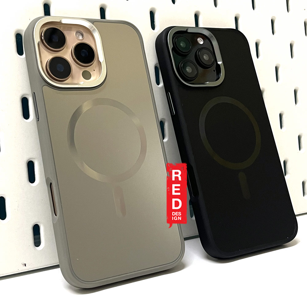 Picture of Apple iPhone 16 Pro Max 6.9 Case | Machino Chrome Hybrid Metal Lens Frame Magnetic Compatible Drop Protection Case for iPhone 16 Pro Max 6.9 (Black)