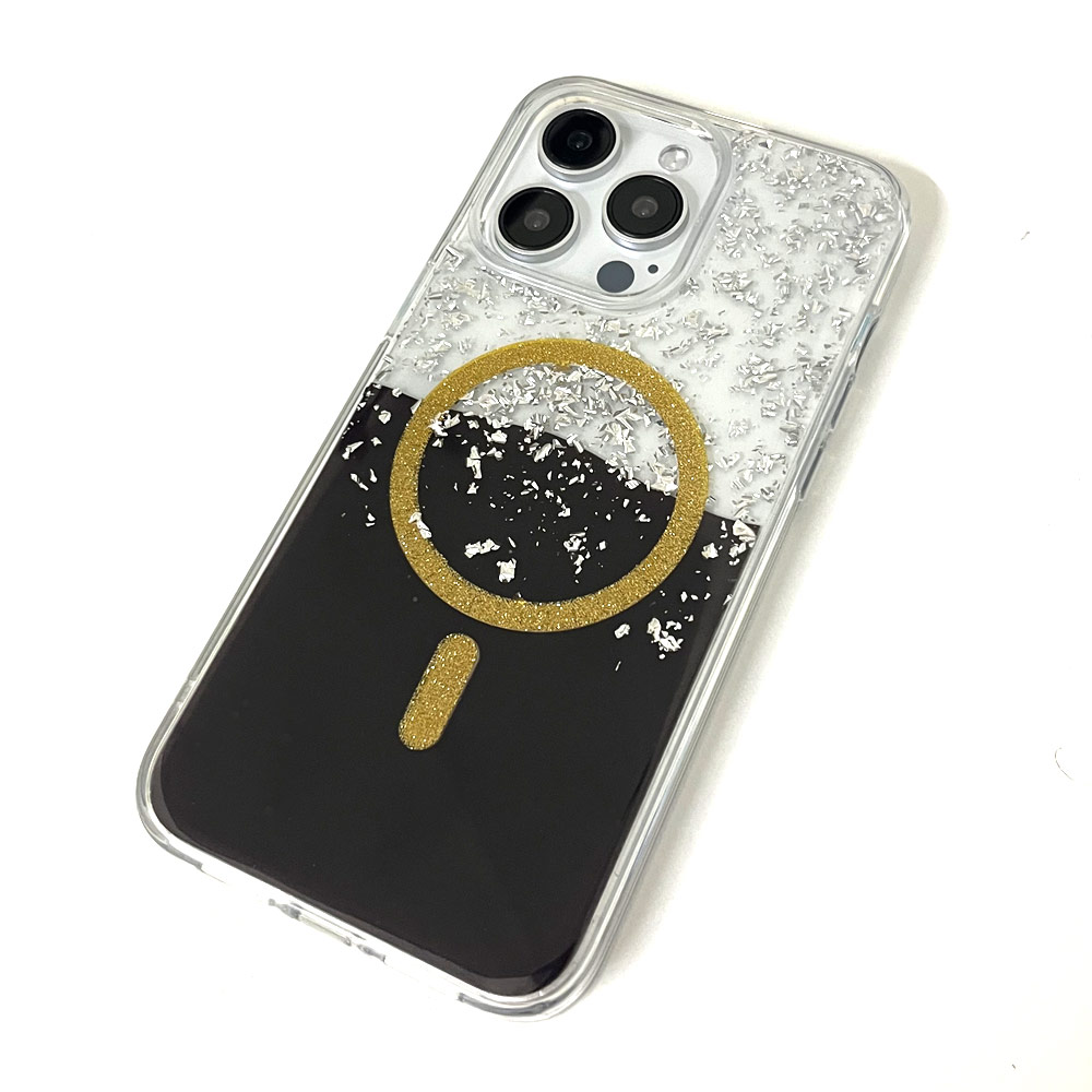 Picture of Apple iPhone 15 Pro Max 6.7 Case | Red Design Choices Starlight Shining Magnetic Magsafe Compatible Case for Apple iPhone 15 Pro Max 6.7 (Gold Black)