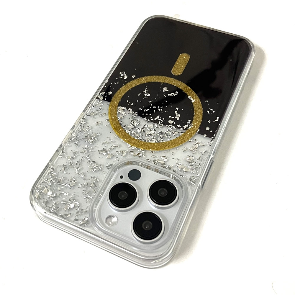 Picture of Apple iPhone 15 Pro Max 6.7 Case | Red Design Choices Starlight Shining Magnetic Magsafe Compatible Case for Apple iPhone 15 Pro Max 6.7 (Gold Black)