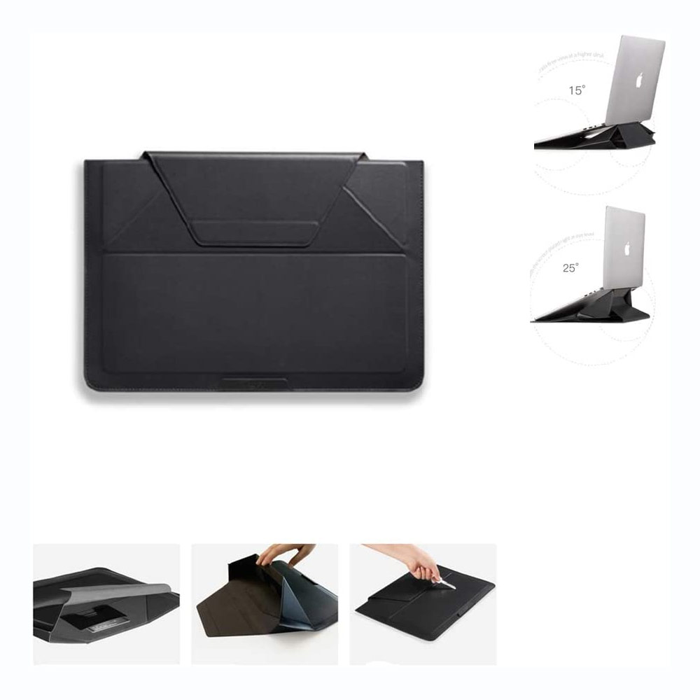Picture of Apple Macbook Air 13\"  | MOFT Carry Sleeve Standable Design PU Leather for Macbook Air 13 M1 2020 2021 Macbook Pro 13 2020 2021 13 inches Laptop Dell XPS13 Microsoft Surface Pro 7 (Sienna Brown)