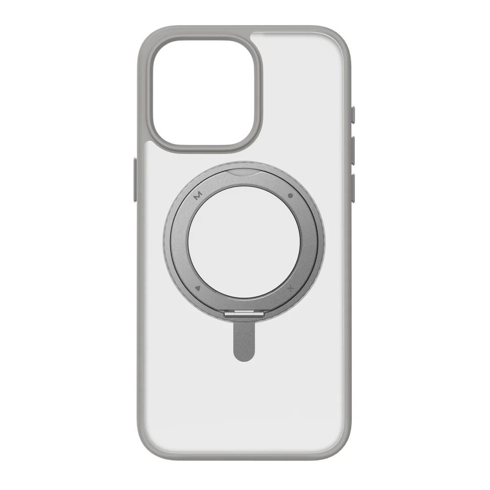 Picture of Apple iPhone 15 Pro Max 6.7 Case | Momax CaseForm Roller Magnetic Case with Rotatable Stand Drop Protective Case iPhone 15 Pro Max 6.7 (Matte Gray)