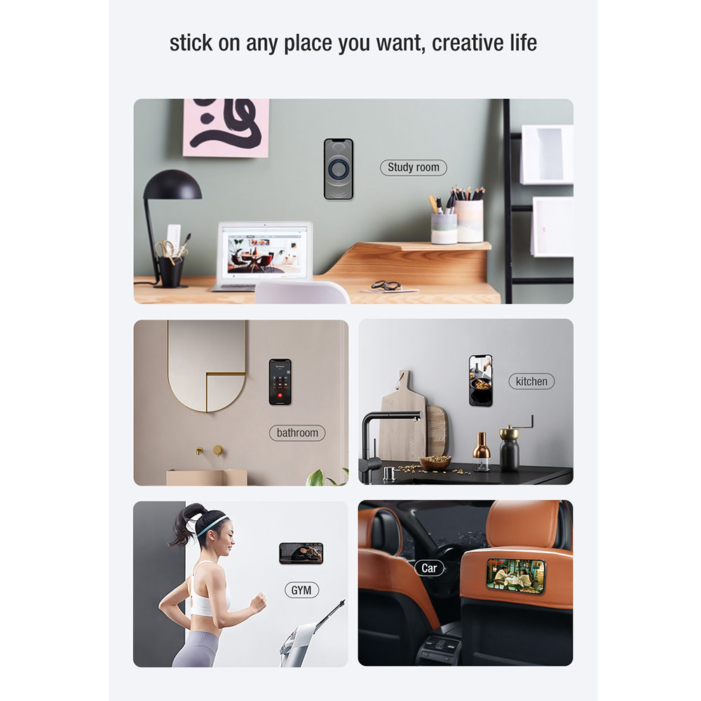 Picture of Apple iPhone 12 6.1  | Nillkin Snap Hold Magnetic Sticker Wall Mount Compatible MagSafe Universal Wall Mount Car Dashboard Magnetic Mount for iPhone 12 Pro Max iPhone 13 Pro Max (Purple Lavender)