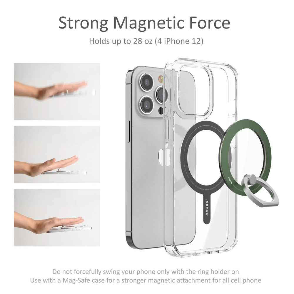 Picture of AAUXX iRing Mag Magnetic Ring Holder Phone Grip and Kickstand Stand Compatible with Magsafe (Steel Blue)