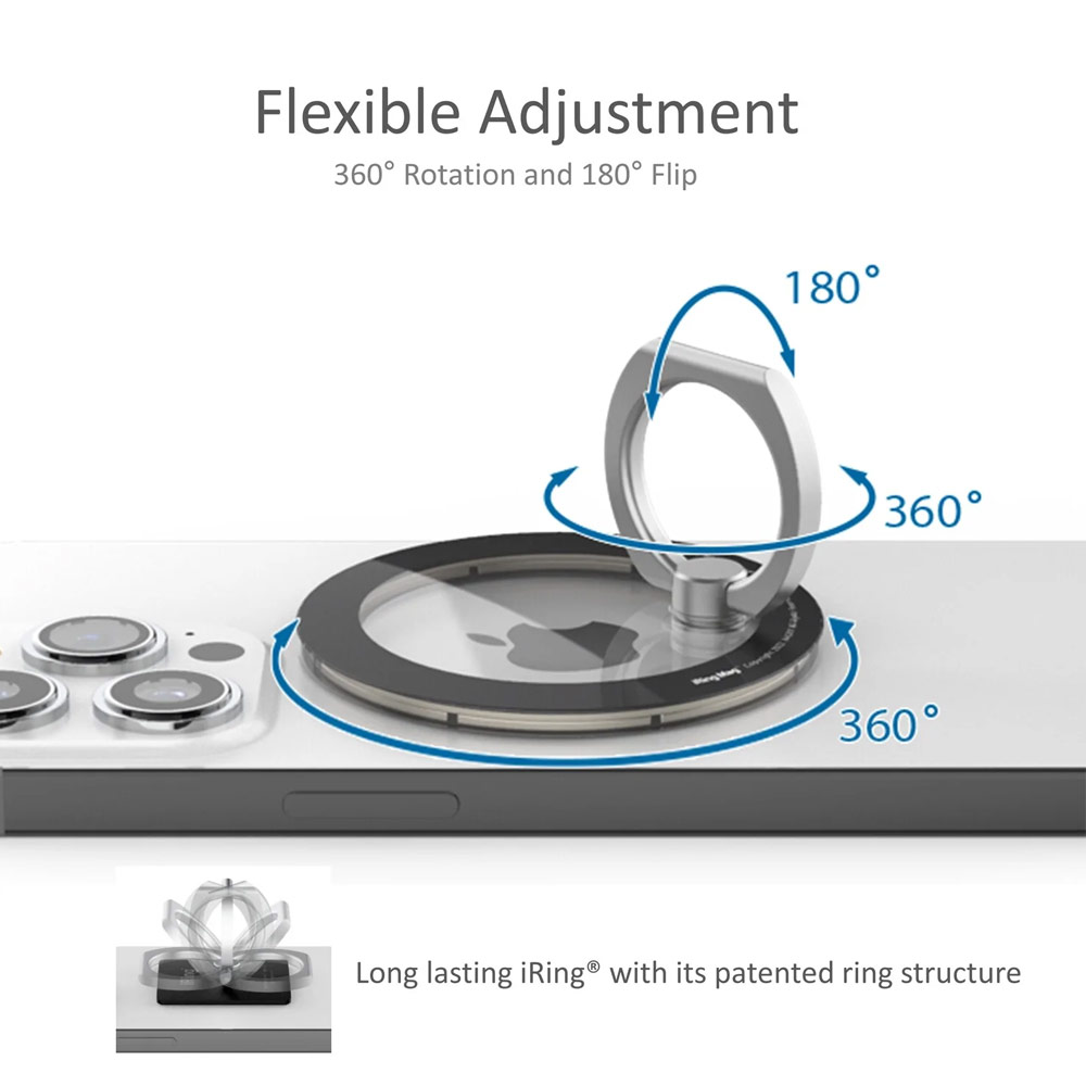 Picture of AAUXX iRing Mag Magnetic Ring Holder Phone Grip and Kickstand Stand Compatible with Magsafe (Steel Blue)