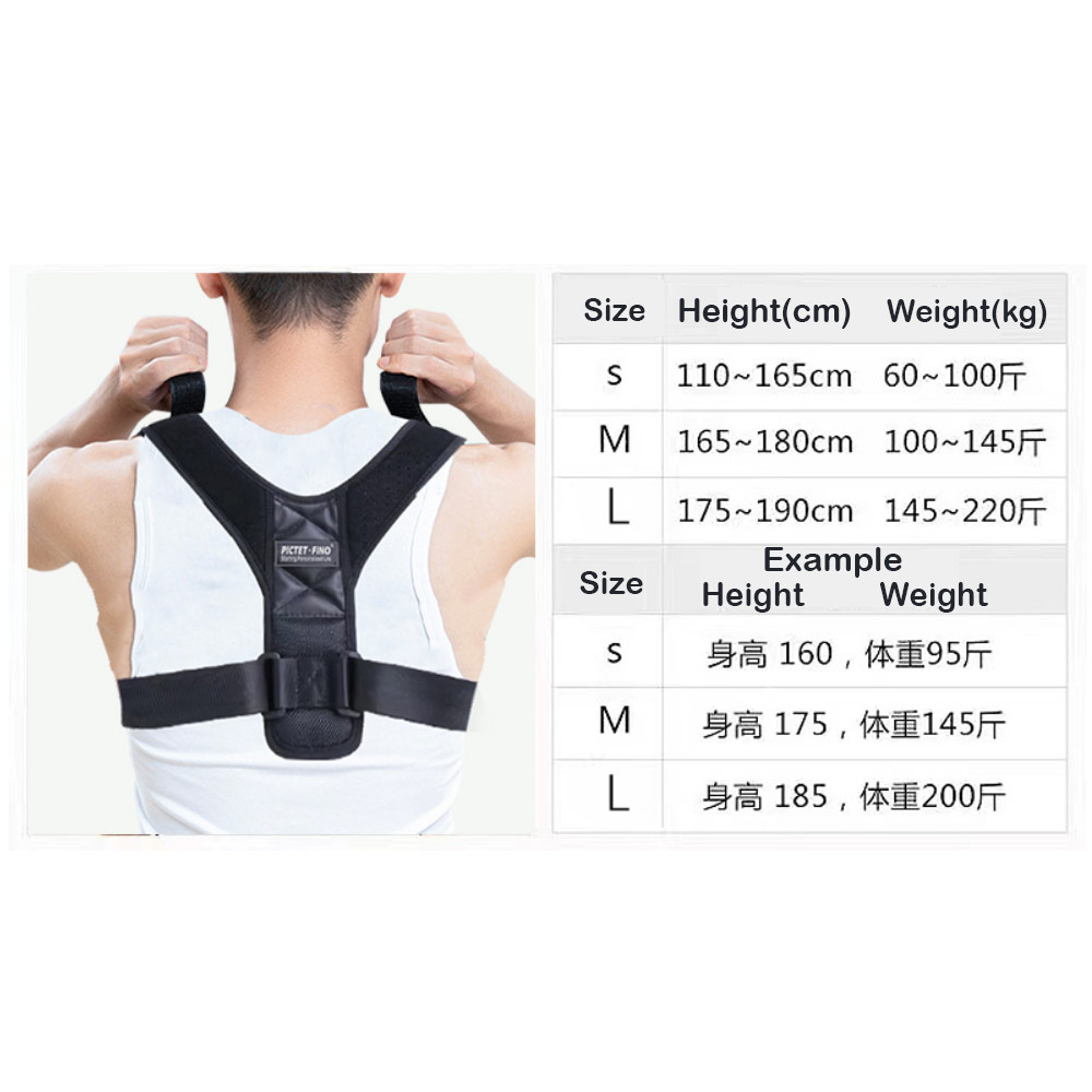 Picture of Pictet Fino Shouder Back Support Posture Shoulder Corrector Clavicle SSpine Shoulder Belt Back Pain Relief Posture Correction (RH58) S Size