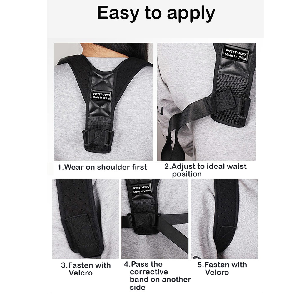 Picture of Pictet Fino Shouder Back Support Posture Shoulder Corrector Clavicle SSpine Shoulder Belt Back Pain Relief Posture Correction (RH58) S Size