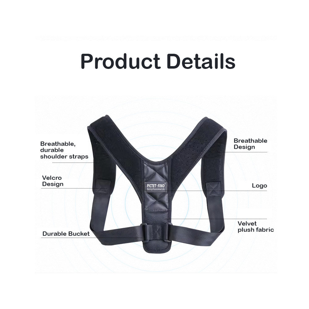 Picture of Pictet Fino Shouder Back Support Posture Shoulder Corrector Clavicle SSpine Shoulder Belt Back Pain Relief Posture Correction (RH58) S Size