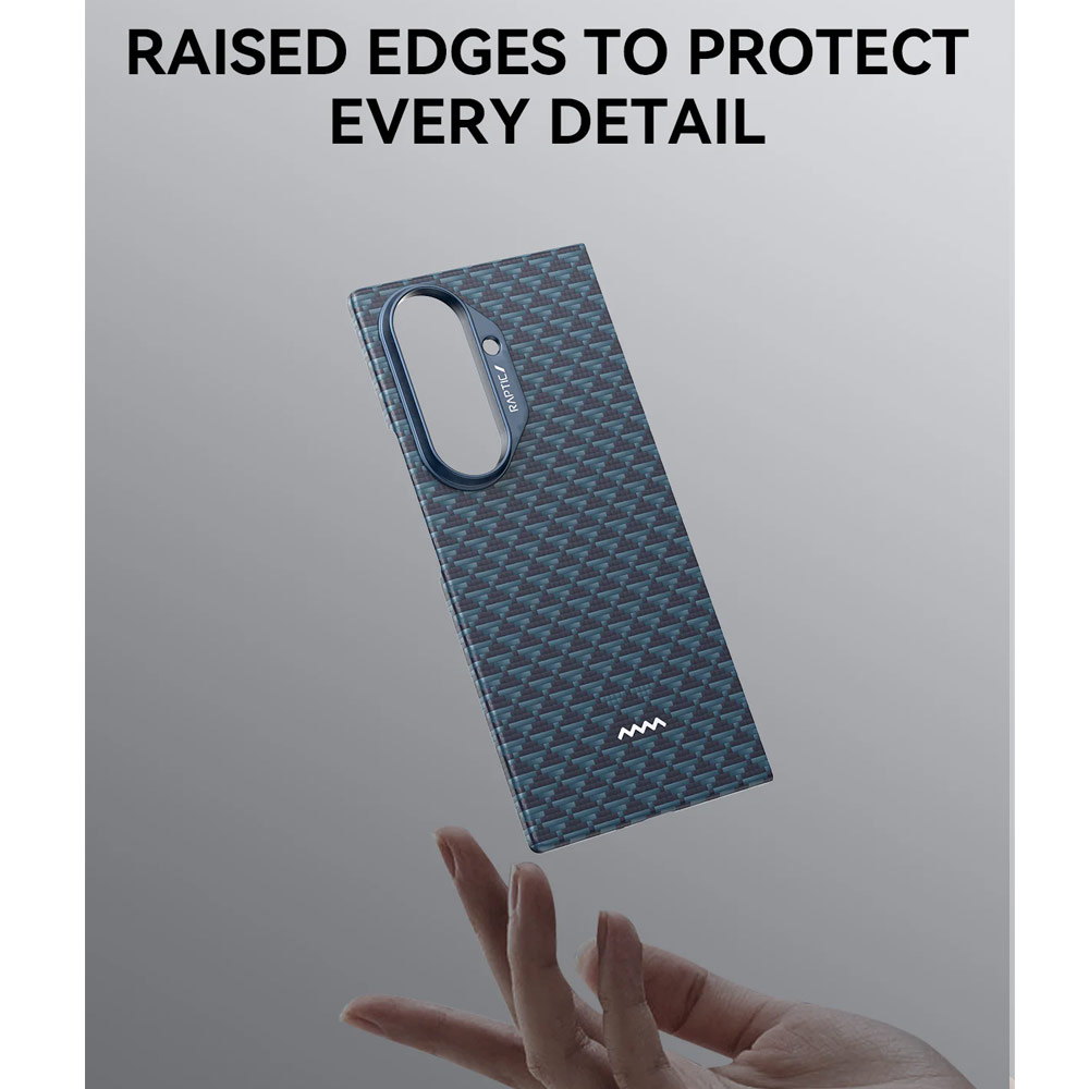 Picture of Samsung Galaxy Z Fold 7  | Raptic Galaxy Z Fold7 Aramid Fiber Skin Magnetic Compatible Skin for Galaxy Z Fold 7 (Profound Blue)