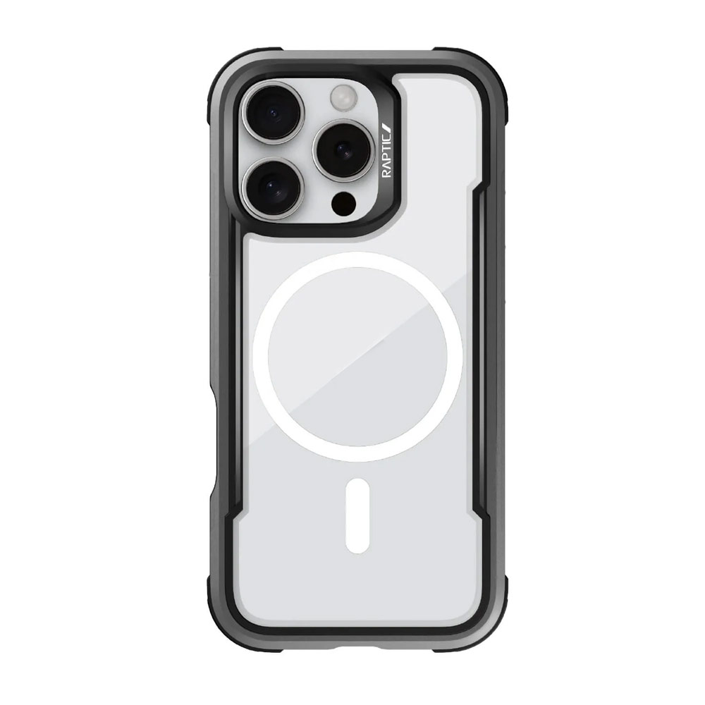 Picture of Apple iPhone 16 Pro Max 6.9 Case | Raptic Shield MgSafe Magnetic Compatible Tough  Metal Frame Protection Case for iPhone 16 Pro Max 6.9 (Black)