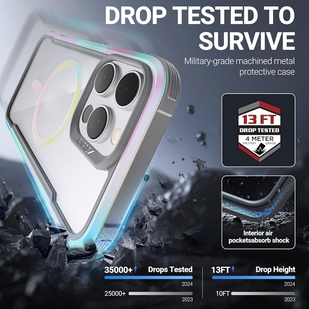 Picture of Apple iPhone 16 Pro Max 6.9 Case | Raptic Shield 2.0 MgSafe Magnetic Compatible Drop Protection Case for iPhone 16 Pro Max 6.9 (Quartz)
