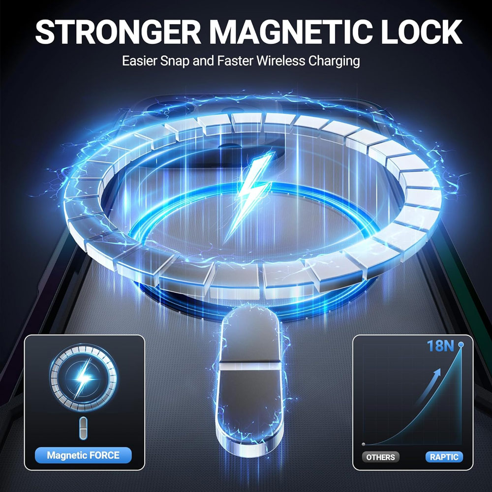 Picture of Apple iPhone 16 Pro Max 6.9 Case | Raptic Shield 2.0 MgSafe Magnetic Compatible Drop Protection Case for iPhone 16 Pro Max 6.9 (Quartz)
