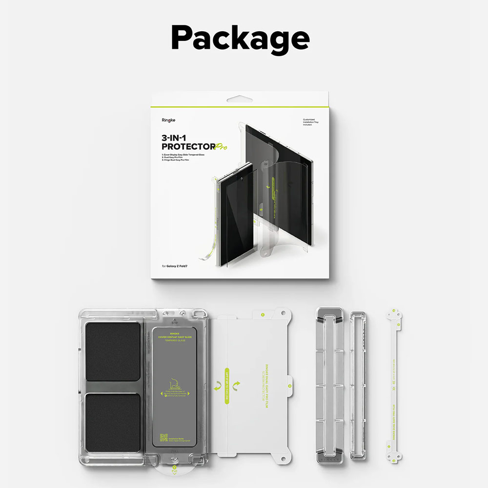 Picture of Samsung Galaxy Z Fold 7 Screen Protector | Ringke 3 in 1 Screen Protector Dual Easy Film Interior Screen Protector Display Cover Tempered Glass Hinge Protector for Samsung Galaxy Z Fold 7