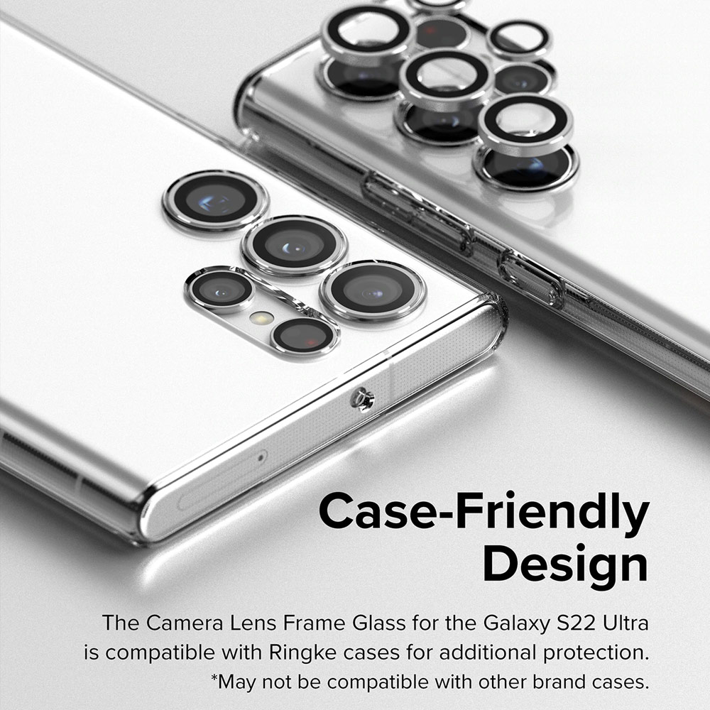 Picture of Samsung Galaxy S22 Ultra 5G 6.8  | Ringke Camera Lens Frame Glass Protector for Samsung Galaxy S22 Ultra (Silver)
