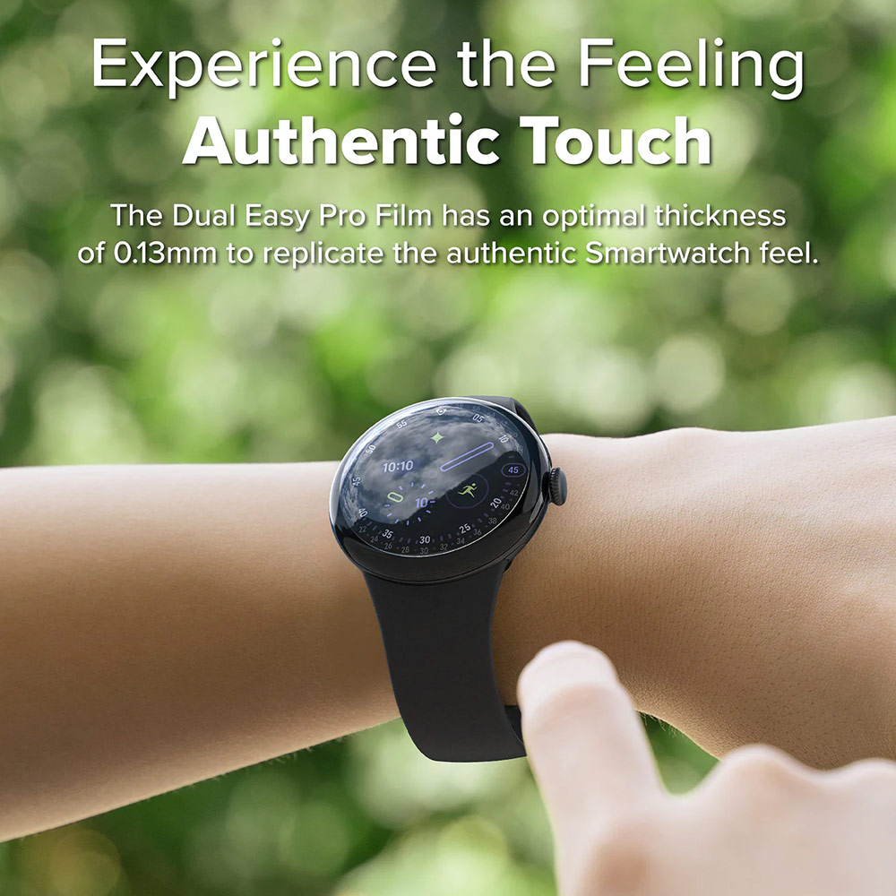 Picture of Google Pixel Watch 41mm Screen Protector | Ringke Screen Protector Dual Easy Film Pro High Quality EPU Self Healing Anti Finger Print Soft Screen Protector for Google Pixel Watch 4 41mm (Clear) 2pcs